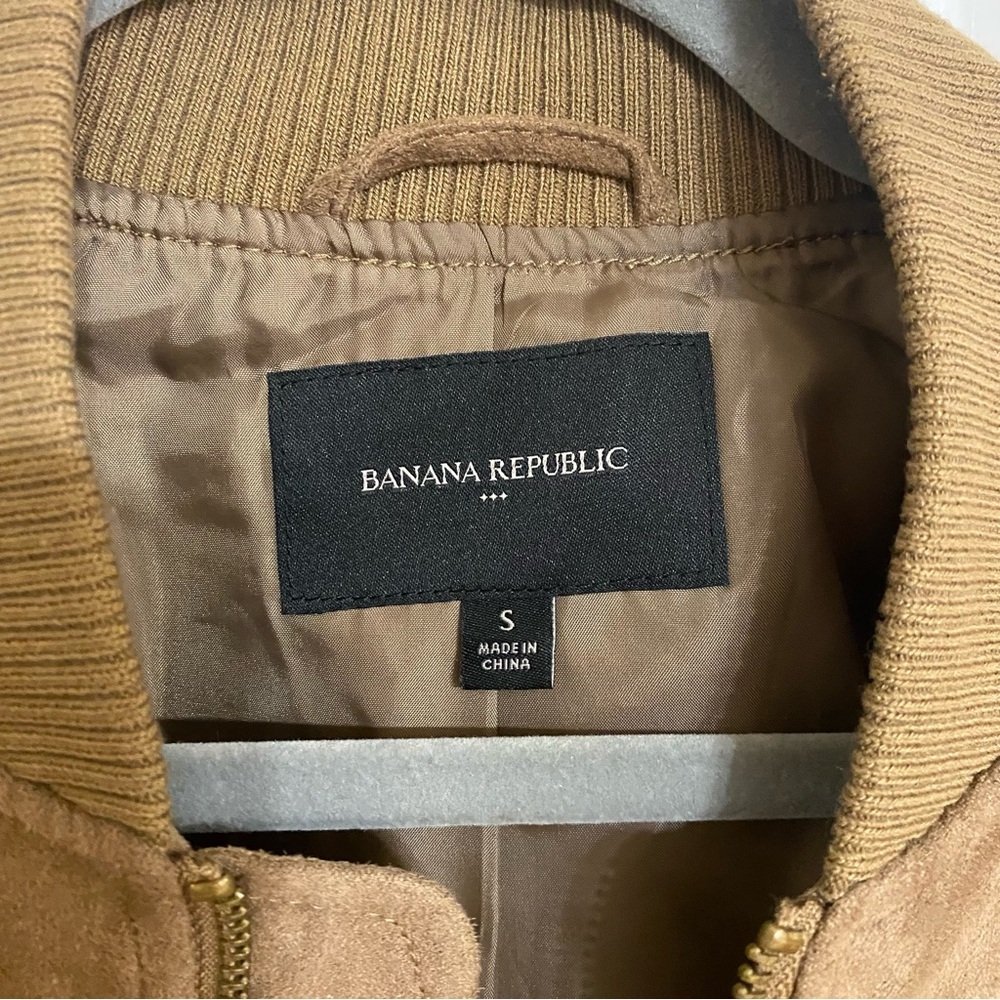 Banana Republic Men’s Bomber Jacket Suede Acorn color size S - Picture 4 of 5